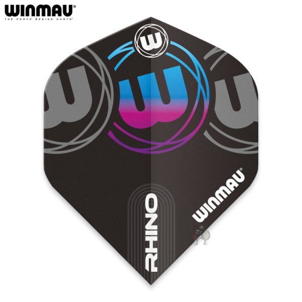 画像1: フライト Winmau ウィンマウ 2022 Rhino Extra Thick Standard ブルーパープル  & グレー ロゴ Black (1)