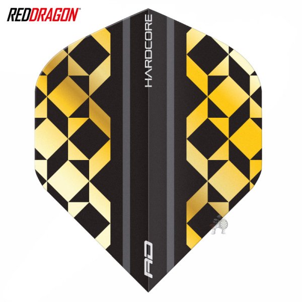 画像1: フライト RedDragon レッドドラゴン ハードコア プレミアム ゴールド＆ブラック ジオメトリック Hardcore Premium Gold & Black Geometric (1)