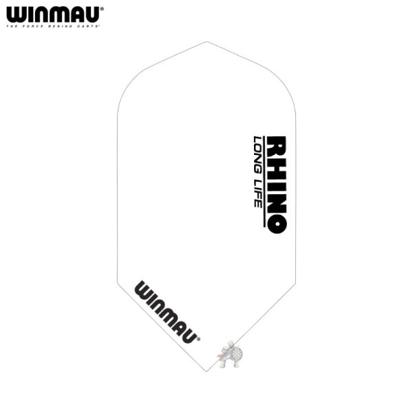 画像1: フライト Winmau ウィンマウ RHINO ロングライフ ホワイト  スリム型 (1)