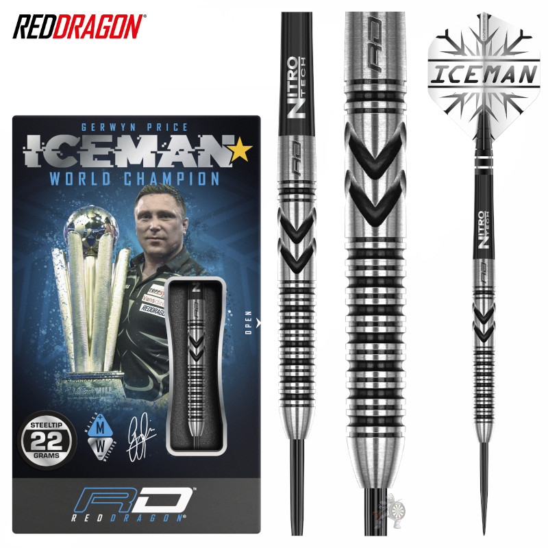 RED DRAGON Gerwyn Price Iceman Black SE 22 g-フライト&シャフト付